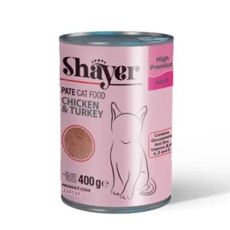 Shayer Canned Cat Food – Chicken & Turkey – 400 g